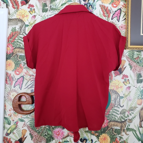 Retro Embroidered Cat Button Down with Tie XL Rockabilly - Picture 6 of 7